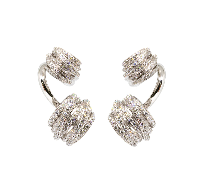 de GRISOGONO White Gold Earrings w/ 424 White Diamonds - eJewels